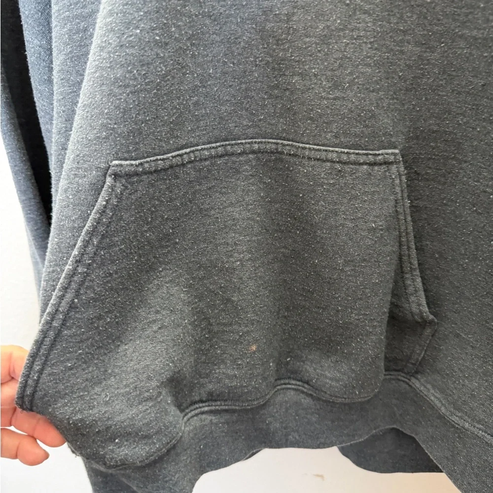 Gildan Dark Gray Hoodie with Logo - Picture 4 of 7